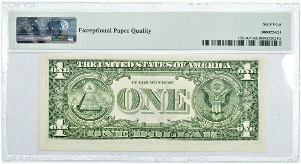 2001 $1 STAR NOTE - PMG Graded 64EPQ  FR1927-G* FRN - Error Replacement *821 - Image 2 of 2