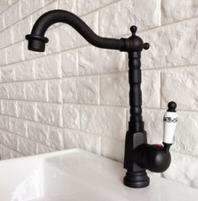 Oil Rubbed Bronze Single Ceramic Handle Kitchen Bathroom Sink Faucet Mixer Tap
