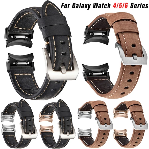 Für Samsung Galaxy Watch 6 5 4 40/44mm Classic 43/47mm 5 Pro Leder Band Strap - Bild 3 von 30