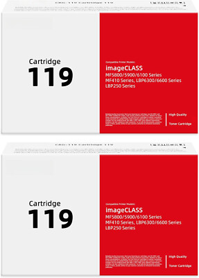 2PK Black CRG119 Toner Cartridge fit for Canon 119 ImageClass LBP6650dn MF5960dn