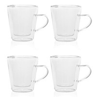 Teekanne + Teeglas Set - Tee Glaskanne & Doppelwandige TeegläSer - Glas Kanne