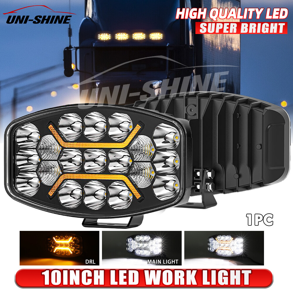 9"" 12v-24v Jumbo Oval LED Spot Lamp Dual Function DRL with E-Mark Driving Light