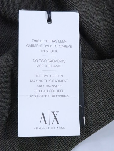 NWT A|X ARMANI EXCHANGE MENS MEDIUM VINTAGE ARMY MILITARY POCKET SWEATER COTTON - Picture 11 of 13