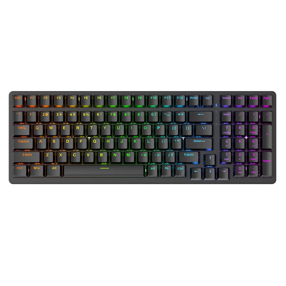 K3 100-Key Mechanical Gaming Keyboard with RGB Backlight, Red/Green Switches