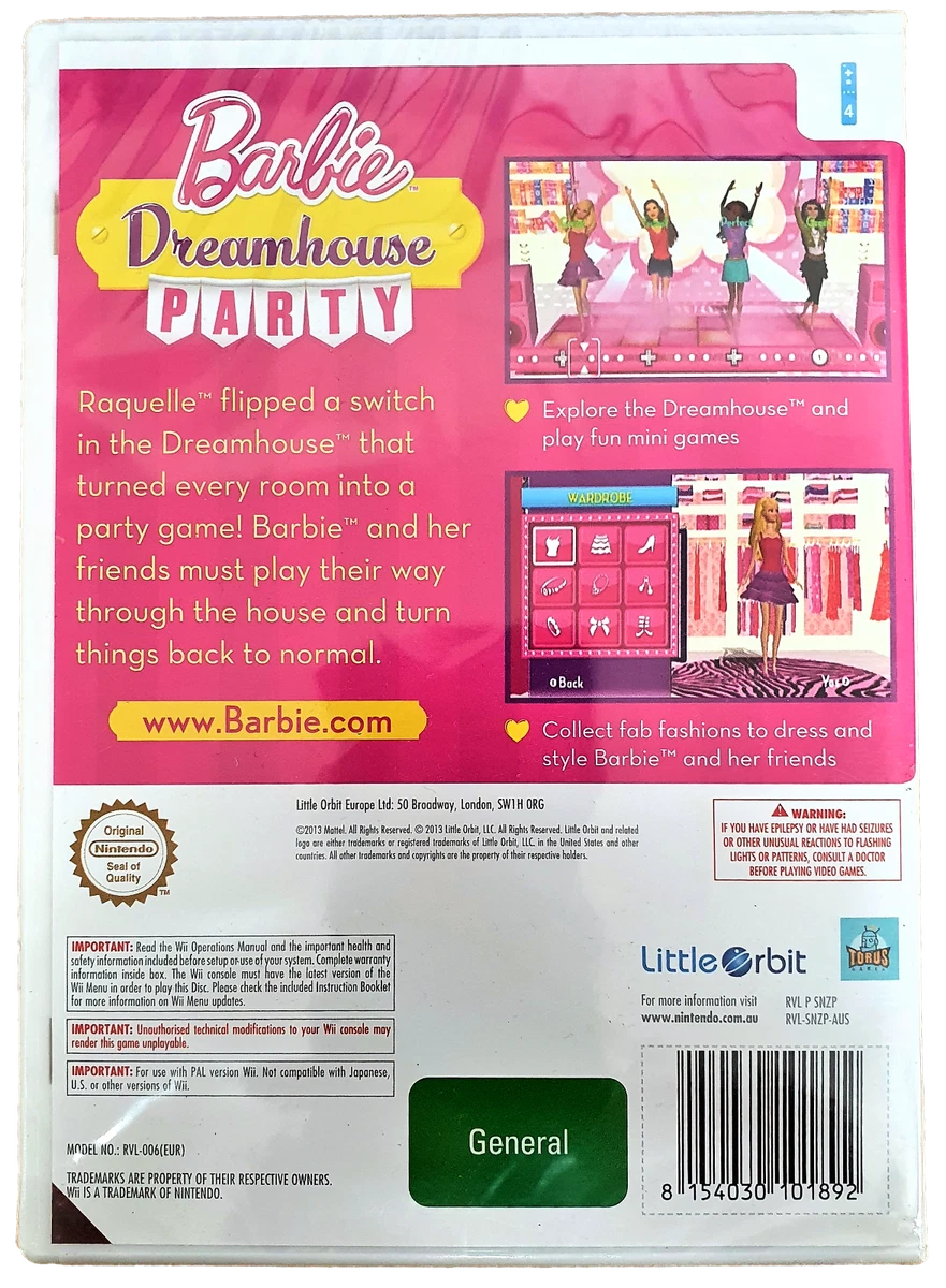 Barbie Dreamhouse Party Nintendo Wii PAL Wii U Compatible Sealed