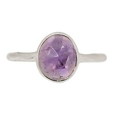 Natural Faceted Amethyst - African 925 Silver Ring Jewelry s.8 ALLR-32303