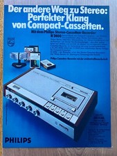 Philips Cassette Recorder N2400 Originale 1974 Vintage Advert Pubblicità
