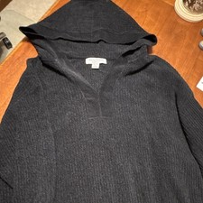 Tommy Bahama Island Black 2-Piece Knit Hoodie Pants Set top is xl, pant sp