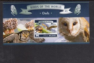 MALDIVES #3422 2015 OWLS MINT VF NH O.G S/S (S7)