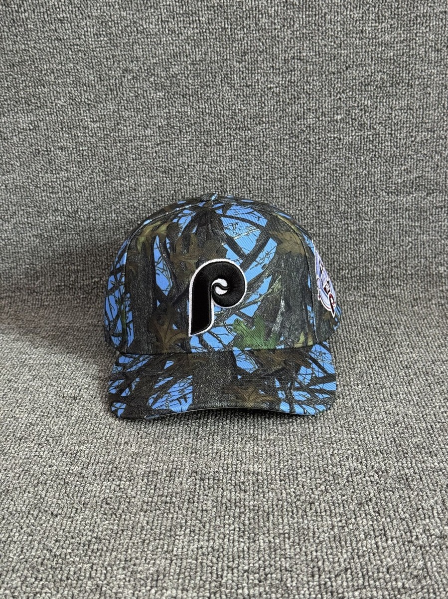 Mitchell & Ness Phillies Camo Snapback Curved Brim Blue Hat
