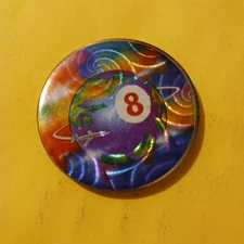 POG, 8 BALL AROUND THE WORLD - BARE Metal 90s Retro Toy/Vintage, Holographic