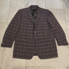 Valentino Spa Blazer Windowpane Wool Sz 46 Quiet Luxury Flaw