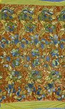 Natasha GOLD/ORANGE Full Overlapping Sequins on Stretch Mesh Lace Fabric by the