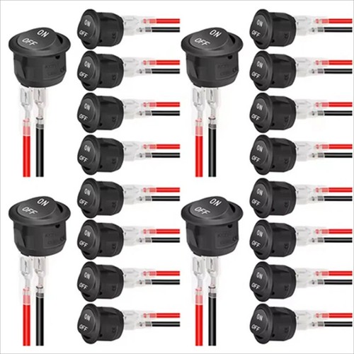5Pz Interruttore a bilanciere rotondo 12V AC 6A/250V 10A/125V SPST 2 pin 2 posizioni on/off T - Foto 12 di 12
