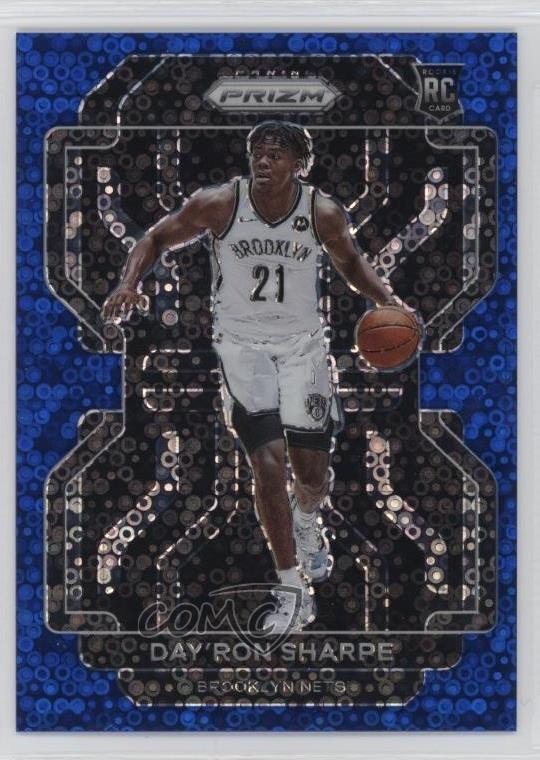 2021-22 Panini Prizm Fast Break Blue Prizm 34/150 Day'Ron Sharpe #281 Rookie RC