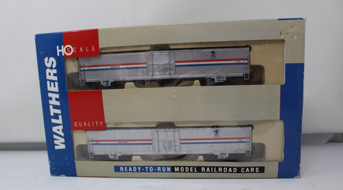 Par de coches Walthers escala HO 932-26022 Amtrak 60' manejo de materiales en caja original | Zustand: Used