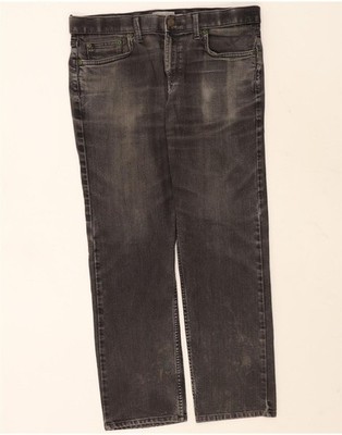 Marks & Spencer Herren Regular Fit Straight Jeans W34 L29 Grau Baumwolle ED52
