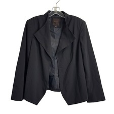 The Limited Women Black Open Front Draped Lapel Blazer Jacket Size Medium