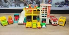 Vintage 1970s Fisher Price Parking Ramp Service Center With Car Ramp and Cars