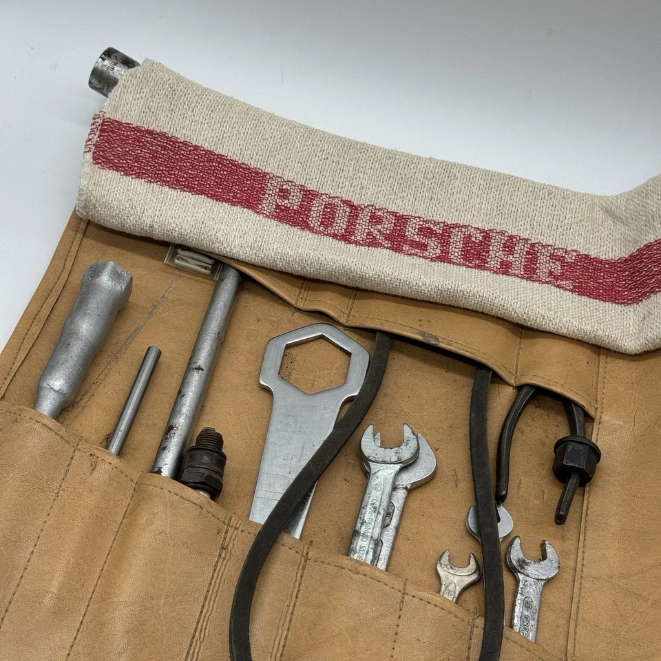 1964-1965 Porsche 356 C Tool Kit 356C Toolkit ROLL Original Tan Bag - Image 2 of 4