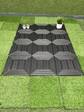 Garden Composite Interlocking Decking Floor Tiles 30x30cm Patio Deck BLACK
