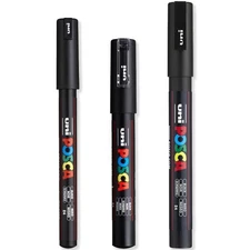 Posca - Ultra Fine to Fine Paint Marker Pens Set - PC-1MR, PC-1M, PC-3M - Bl.
