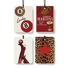 Trendy Red Leopard Print Car Air Freshener 4 Pcs Cheetah Decor Accessories