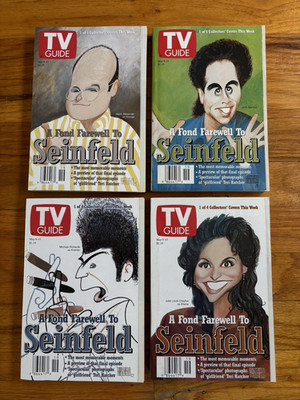 TV Guide May 1998 A Fond Farwell To Seinfeld 4 Cover Set Hirschfeld FREE Ship