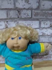 Vintage cabbage patch Play Doll Blonde Curly Hair Blue Outfit