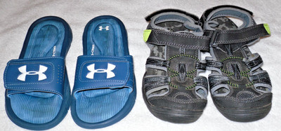 Lot-2 sets of Boys Sandals Under Armour size 1M & Sonoma size 1M - 2 great pair.