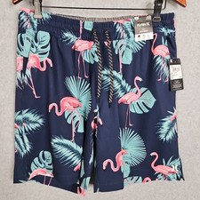 Hurley Flamingo Volley Swim Shorts Men's Size Large Blue Pink New