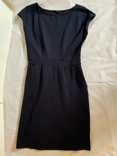 Quince Stretch Ponte Knit Cap Sleeve Sheath Dress Navy Blue Size S