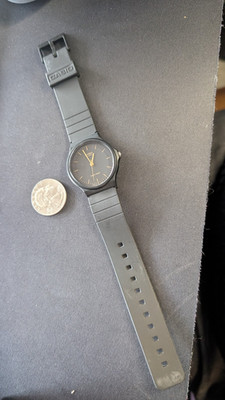 Casio 1330 Round Slim Black Gold Analog Watch MQ-24  Clean Simple Minimal