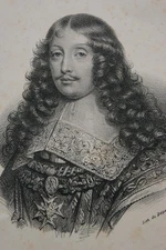 19th LA ROCHEFOUCAULD Lithograph Portrait by DELPECH F. (1778-1825) Paris FRANCE