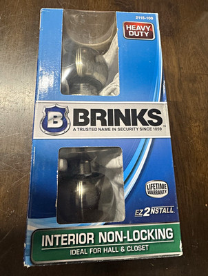 Brinks 2115-109 Interior Keyless Non-Locking Round Door Knob Antique Brass