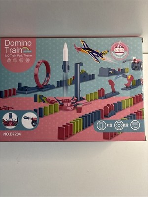 Domino Train B7204 Amusement Park Theme mit 120 Steinen Neu