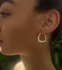 Puffy Earrings! - 14k. Hollow Yellow Gold - SIMONIAN® Jewelry Factory