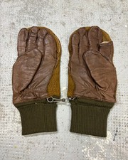 1990s Gucci Brown Leather 2-in-1 Mitten Gloves One Size 