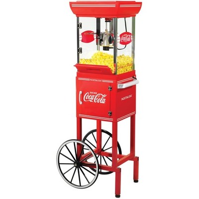 Vintage Coca-Cola Popcorn Maker - 10 Cup Capacity, Red Cart-~