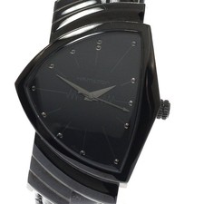 HAMILTON H244010 Ventura Full Black Quartz Watch Mens Timepiece Authentic