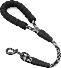 Short Dog Leash- 18 Inch Traffic Rope Dog Leash with Padded Handle- 1/2  Strong