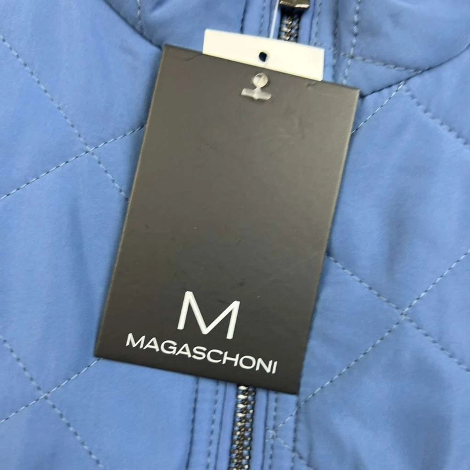 Chaleco Magaschoni Mujer Pequeño Azul Cremallera Completa Forrado Chaqueta Acolchada Nuevo con Etiquetas Foto 3 de 4