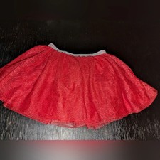 Btween Girls Red Sparkle Holiday Tutu Skirt Size 6 EUC