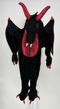 Dragon Halloween Full Body Costume Wings Tail Horns Black Red Dream Play Kid 3T
