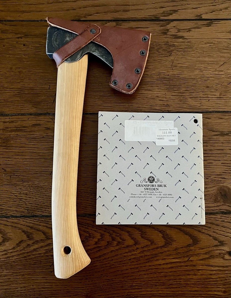 Never Used Gränsfors Bruk Wildlife Hatchet #415 with Leather