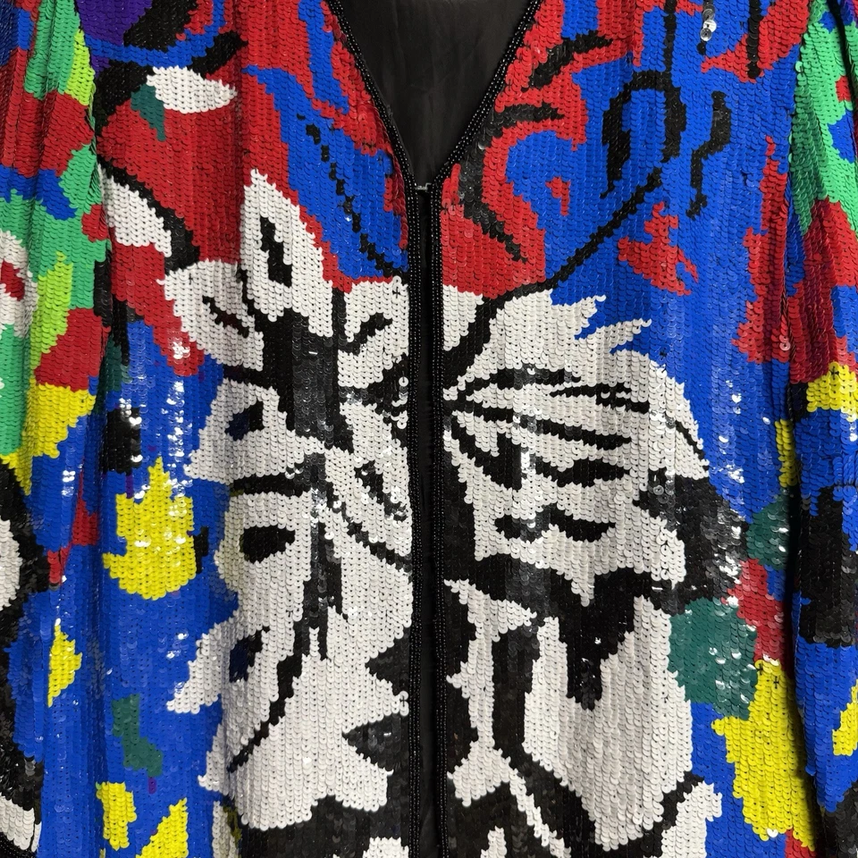 Chaqueta de lentejuelas vintage colorida brillante Foto 2 de 4