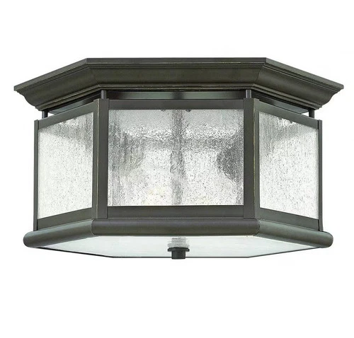 Hinkley 1683OZ 9" 2-Light Outdoor Ceiling Mount in Oil Rubbed Bronze - Picture 1 of 2