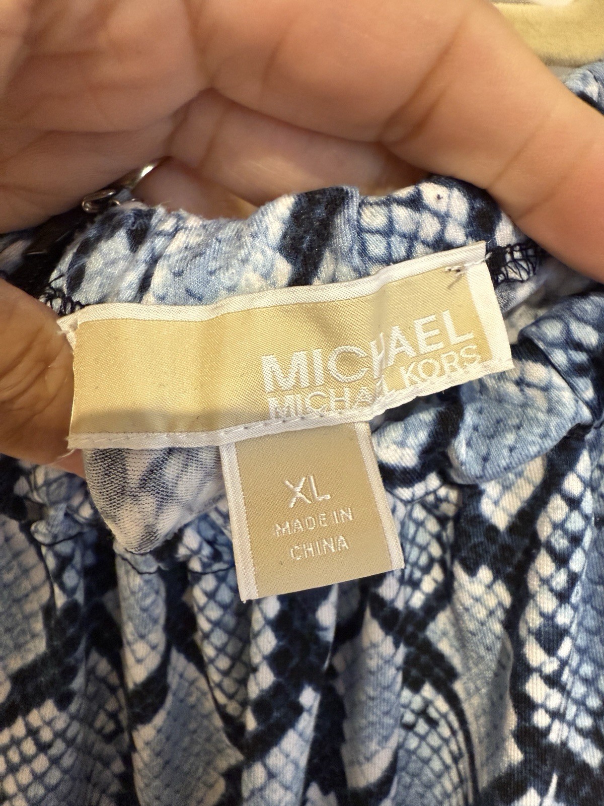 Michael Kors Blue Snakeskin Python Silver Chain H… - image 3