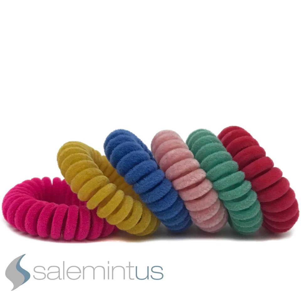 Paquete de 12 corbatas elásticas de terciopelo para mujer con soporte de cola de caballo Foto 2 de 4