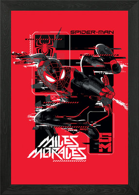 Miles Morales: Glitch in the System Framed Wall Art Poster Canvas Print Picture